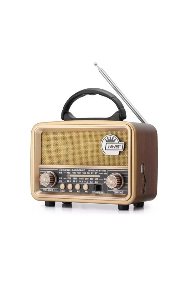 Nns Ns-8110 Nostaljik Radyo Usb / Tf Kart / Fm Retro Taşınabilir Bluetooth Hoparlör - Image 1