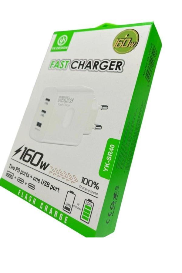 Yk Design Yk-Sr40 160W Usb+Pd Şarj Başlığı Veyaz - Image 1