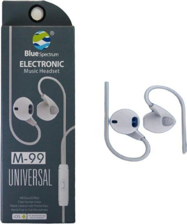 Blue Spectrum M-99 Stereo Mikrofonlu Kulak Içi Kulaklık Tek Ebat Beyaz - Image 1