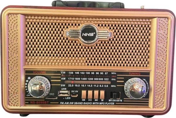 Nns Ns-8098 Usb / Tf Kart / Fm Retro Taşınabilir Bluetooth Hoparlör - Image 1