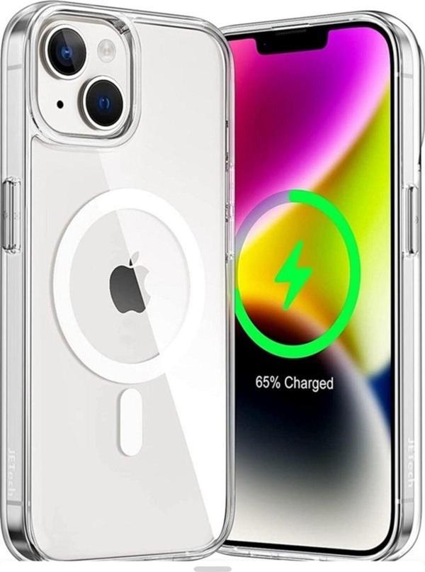 Rosepremium İphone 14 İçin Kılıf Kamera Korumalı Magsafe Wireless Şarj Özellikli Şeffaf Kılıf - Image 1