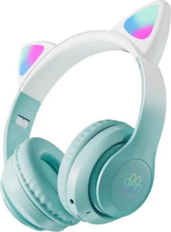 Rosepremium Stn-28 Pro Sevimli Kedi Kulaklı Led Işıklı Katlanabilir Kablosuz Kulaküstü Bluetooth Kulaklık - Image 1