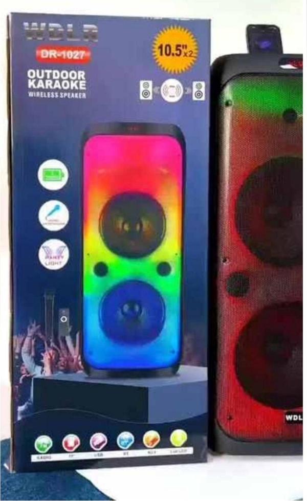 Rosepremium Wdlr Dr-1027 Mikrofonlu Kumandalı 2*10,5 İnch Işıklı Kablosuz Bluetooth Hoparlör - Image 1
