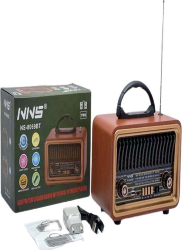 Nns Ns-8069 Usb / Tf Kart / Fm Retro Taşınabilir Bluetooth Hoparlör - Image 1