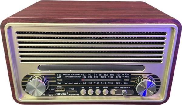 Nns Ns-6680 Usb / Tf Kart / Fm Retro Taşınabilir Bluetooth Hoparlör - Image 1