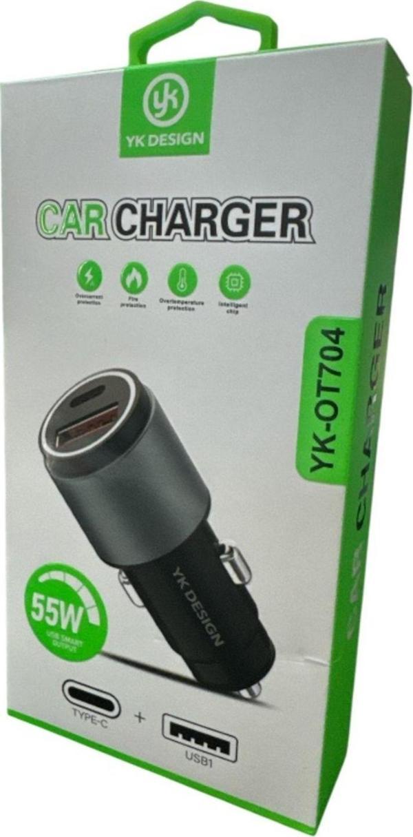 Yk Design Yk-Ot704 Pd 55W Araç Gerçek Hızlı Şarj Başlığı - Image 1