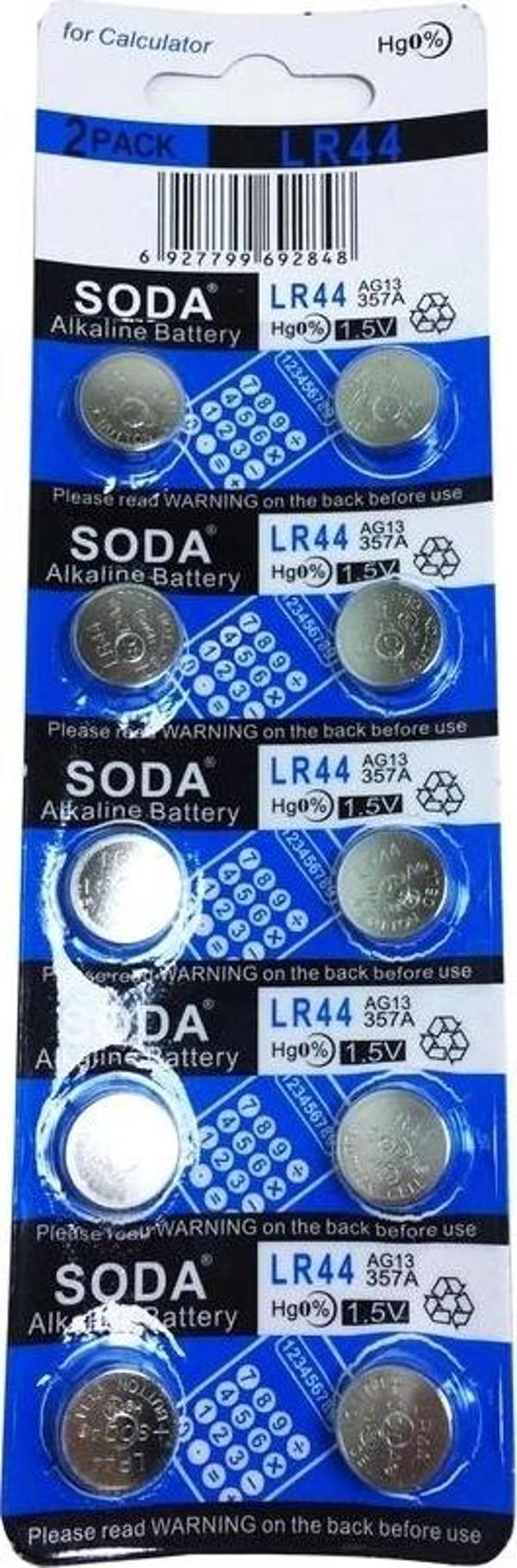 Soda Ag13 Lr44/357 Alkalin 10'lu Düğme Pil - Image 1