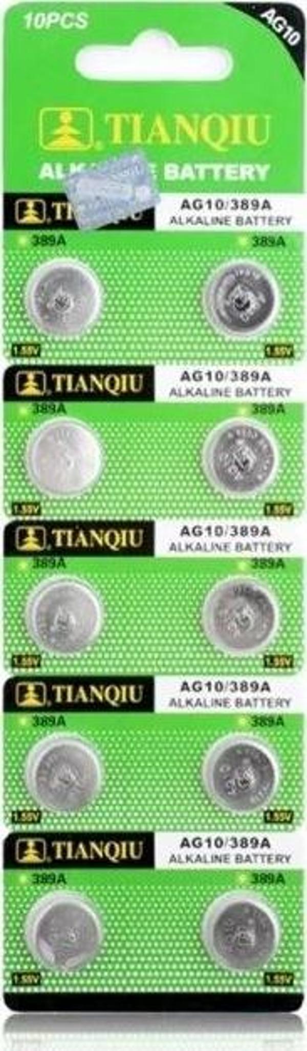 TıanQıu Ag10 Lr1130/389 Alkalin 10'lu Düğme Pil - Image 1