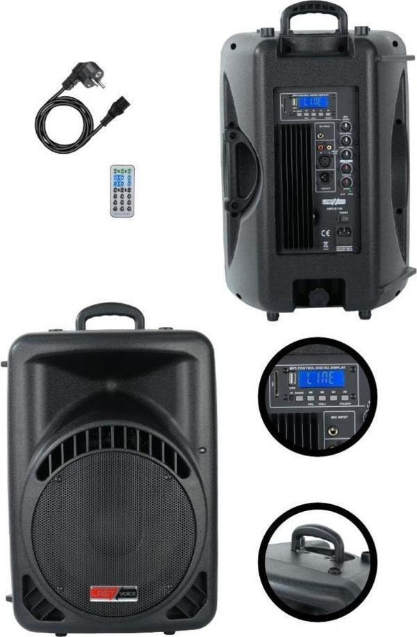 Lastvoice Ample-10A Aktif Kabin Hoparlör 10 İnç 600 Watt Bluetooth Usb - Image 1