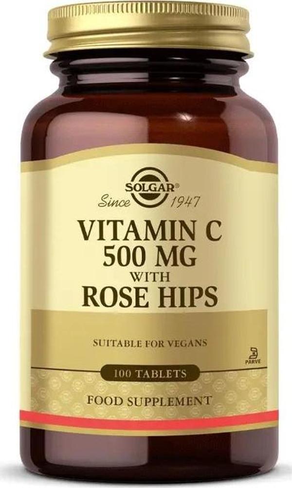 Solgar Vitamin C 500 Mg Rose Hips 100 Tablet - Image 1