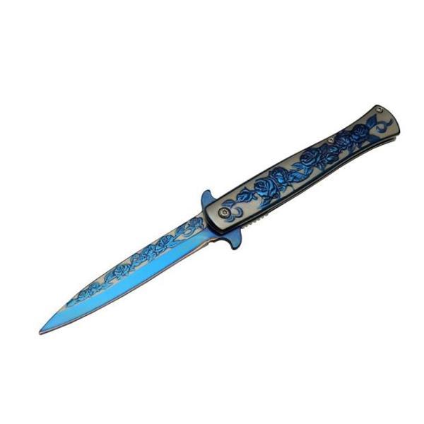 Metal Güllü Çakı Blue Marka:Sibirya Ürün Kodu: HC012 BL 22,5 CM - Image 1