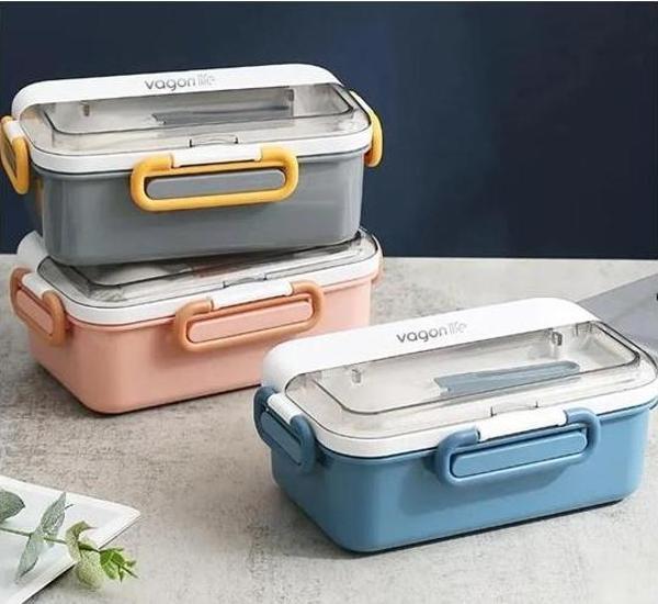 Vagon Life Çelik Lunch Box Beslenme Kabı 900Ml Pembe Vgn588 - Image 1