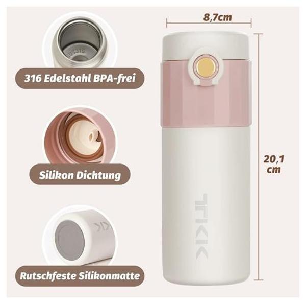 Vagon Life Çerlik Termos 450Ml Krem-Pembe - Image 1