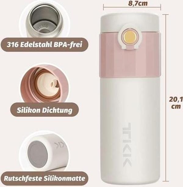 Vagon Life Çerlik Termos 450Ml Krem-Pembe - Image 1