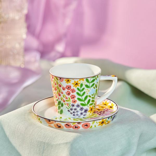 Karaca Fiore Kahve Fincanı ve Tabağı 105 ml - Image 1