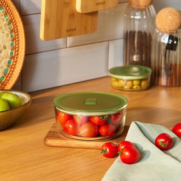 Karaca Green Yuvarlak Cam Saklama Kabı 850 ml - Image 1