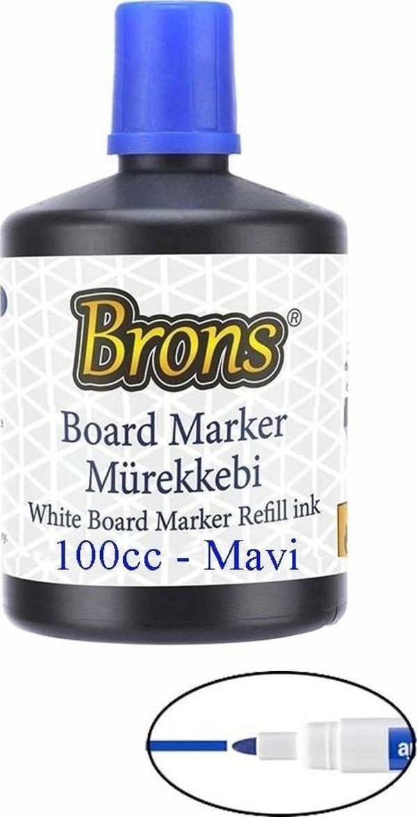 Mavi Yazı Tahta Kalem Mürekkebi 100ml 1 Adet Brons Tahta Kalemi Mürekkebi Kolay Silinebilir 100gr Okul Sınıf Öğrenci - Image 1