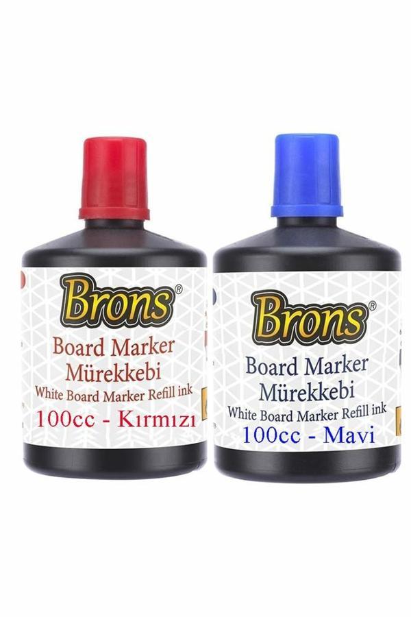 Mavi Kırmızı Yazı Tahta Kalem Mürekkebi 100ml 1 Adet Brons Tahta Kalemi Mürekkebi Kolay Silinebilir 100gr Okul Sınıf - Image 1