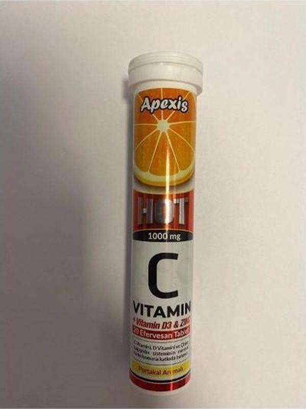 APEXİS VİTAMİN C+ ÇİNKO 20 Lİ HOT EFERVESAN TABLET - Image 1
