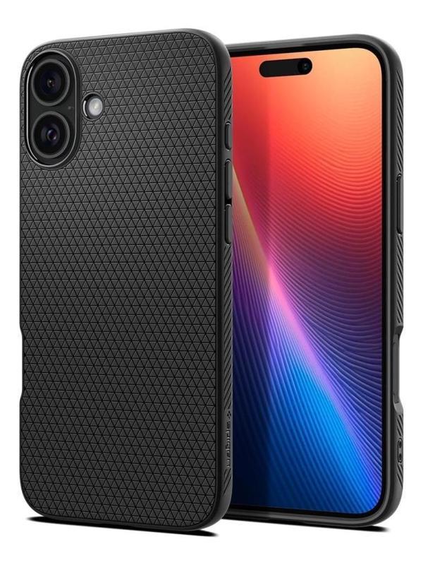 Spigen iPhone 16 Plus ile Uyumlu Kılıf Liquid Air Matte Black - Image 1