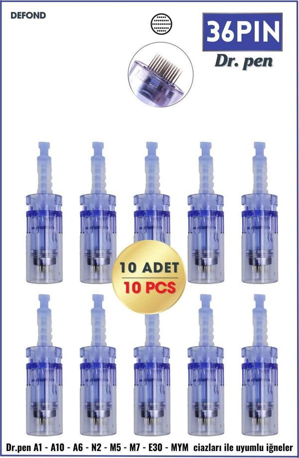 Dr. Pen Dr Pen A6-A10-A1-N2-M5-M7-E30-Mym Uyumlu Iğneleri 10 Adet 36 Pin Orijinal Dermapen Iğne Kartuşu - Image 1