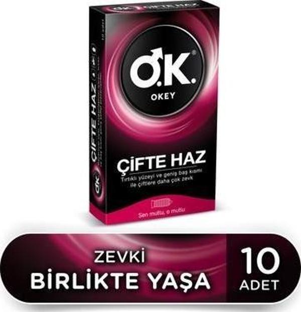 OKEY ÇİFTE HAZ PREZERVATİF 10LU - Image 1
