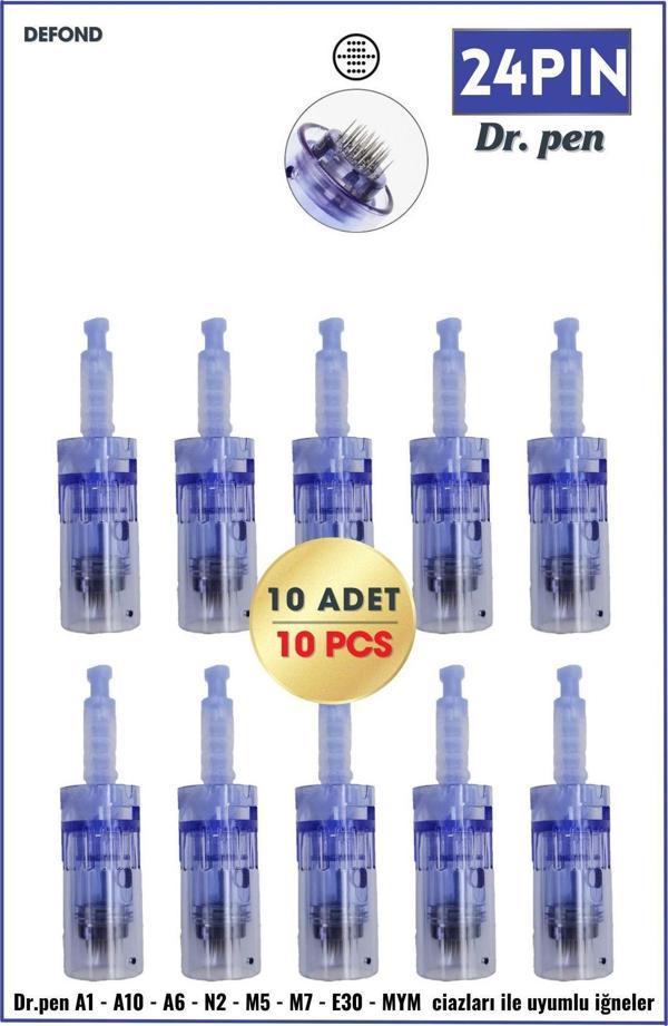 Dr. Pen Dr Pen A6-A10-A1-N2-M5-M7-E30-Mym Uyumlu Iğneleri 10 Adet 24 Pin Orijinal Dermapen Iğne Kartuşu - Image 1