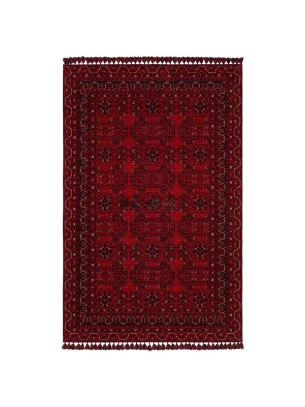 Hoom Rugs Afgan AFG 02 Red Antibakteriyel Kaymaz Tabanlı Dekoratif Kilim - Image 1