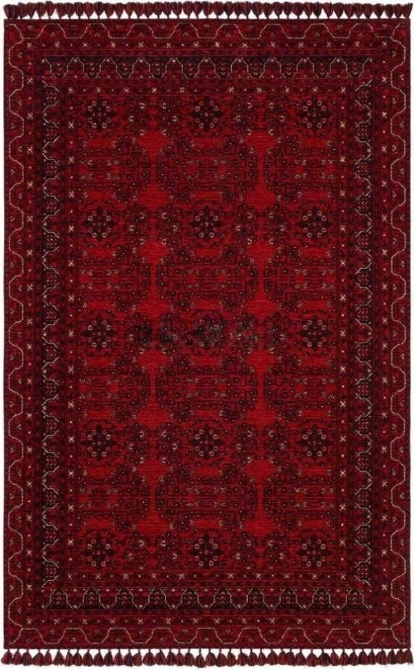 Hoom Rugs Afgan AFG 02 Red Antibakteriyel Kaymaz Tabanlı Dekoratif Kilim - Image 1