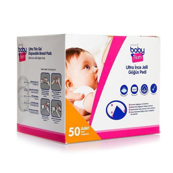 Baby&Mom Renkli Ultra İnce Jelli 50'li Göğüs Pedi - Image 1