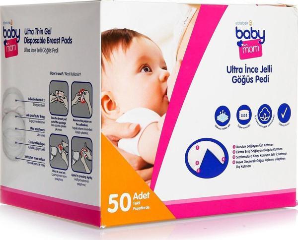 Baby&Mom Renkli Ultra İnce Jelli 50'li Göğüs Pedi - Image 1
