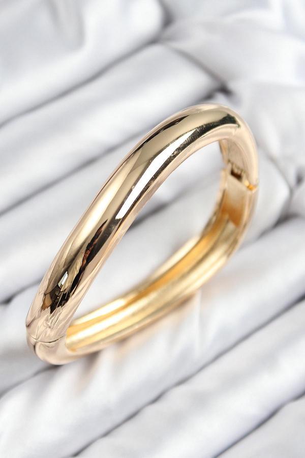 Pirinç Kıvrım Model Gold Renk Kadın Kelepçe - Image 1