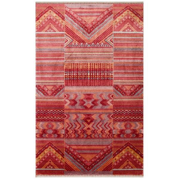 Hoom Rugs Nepal ZR 18 Yün Viskon Tensel Kırmızı Multy Otantik Uşak Desenli Halı - Image 1