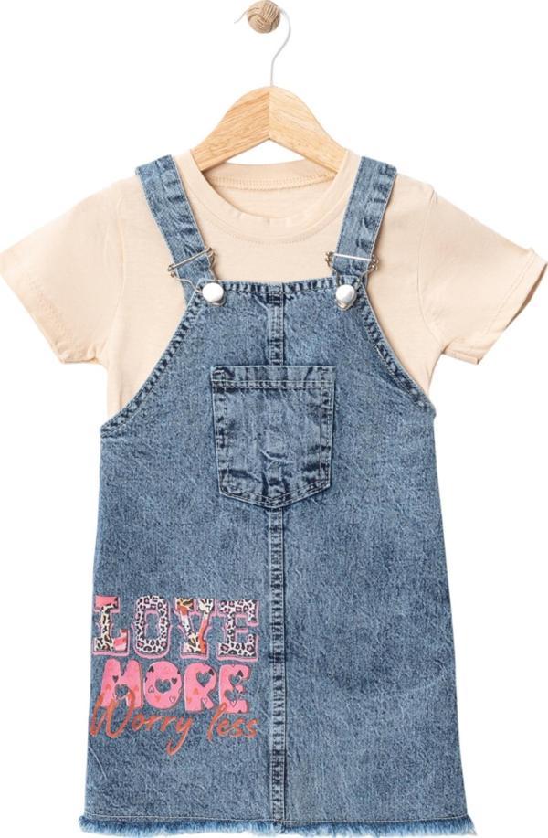 TSHIRTLÜ LOVEMORE BASKILI KOT JILE Mavi - Image 1