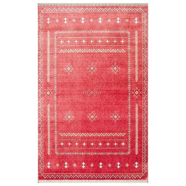 Hoom Rugs Nepal ZR 20 Yün Viskon Tensel Red Multy Otantik Modern Uşak Desenli Halı - Image 1