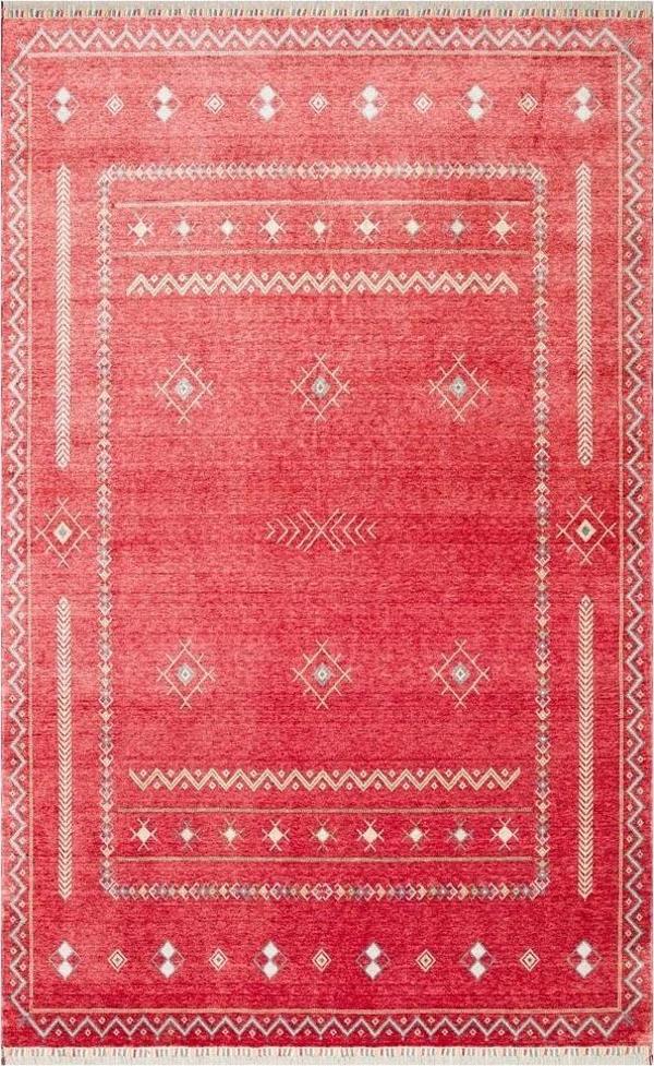 Hoom Rugs Nepal ZR 20 Yün Viskon Tensel Red Multy Otantik Modern Uşak Desenli Halı - Image 1