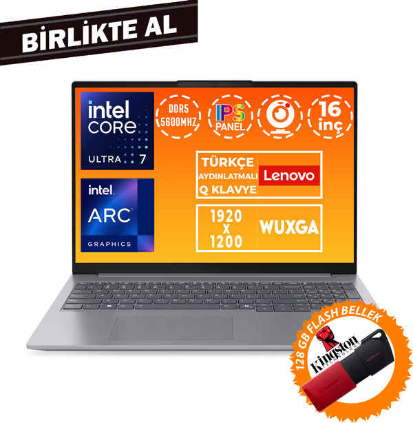 Lenovo ThinkBook 16 G7 Ultra 7 155H 16GB 512GB SSD 16" WUXGA Fdos + 128 GB Flash Disk 21MS008RTR 039 - Image 1