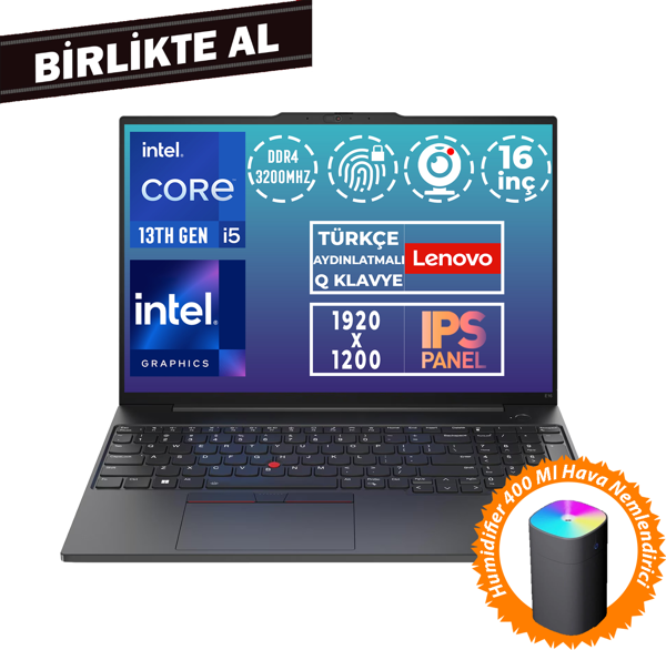 Lenovo ThinkPad E16 G1 i5-13420H 40GB 1TB SSD 16" WUXGA W11P + Hava Nemlendirici 21JN00JUTX 040 - Image 1