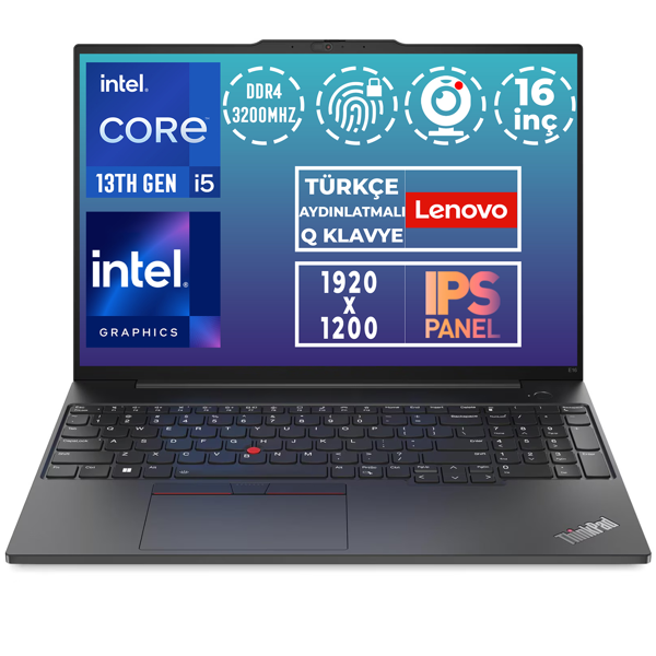 Lenovo ThinkPad E16 G1 i5-13420H 40GB 1TB SSD 16" WUXGA W11P Taşınabilir Bilgisayar 21JN00JUTX 013 - Image 1