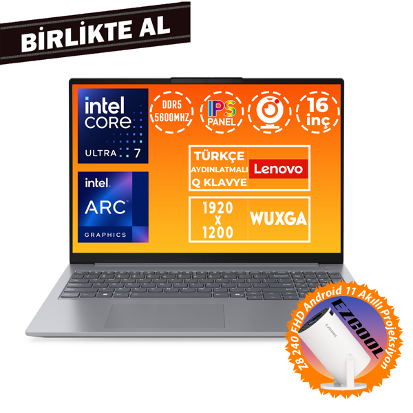 Lenovo ThinkBook 16 G7 Ultra 7 155H 32GB 1TB SSD 16" WUXGA W11P + Projeksiyon 21MS008RTR 059 - Image 1