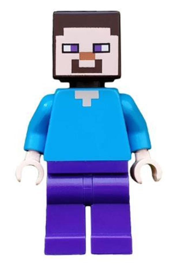 Lego Minifigür Minecraft Steve (Light Nougat)  min009 - Image 1