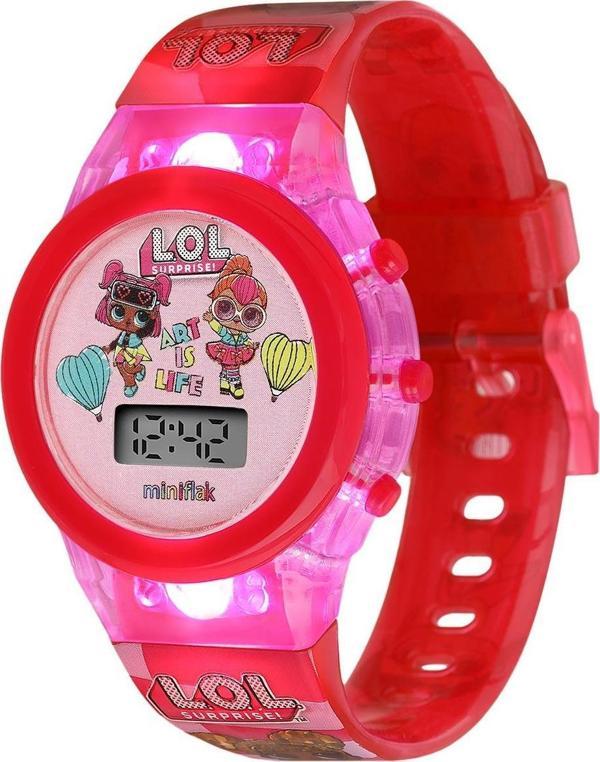 MiniFlak Lol Surprise! Omg Lisanslı Omg7220-7221 Işıklı Öğretici Çocuk Saati Pembe - Image 1