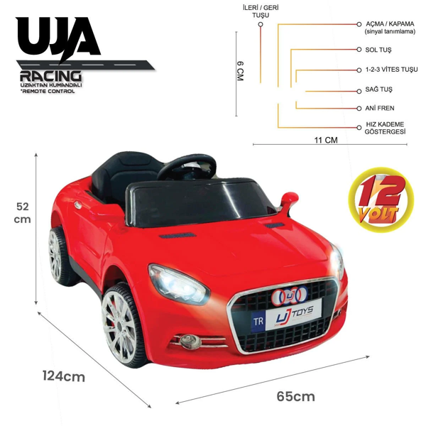 UJ Toys UJA Uzaktan Kumandalı  AUDI Akülü Araba Kırmızı - Image 1