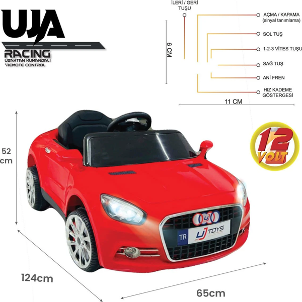 UJ Toys UJA Uzaktan Kumandalı  AUDI Akülü Araba Kırmızı - Image 1