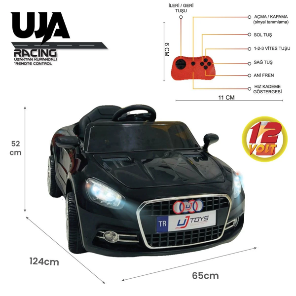 UJ Toys UJA Uzaktan Kumandalı  AUDI Akülü Araba Siyah - Image 1