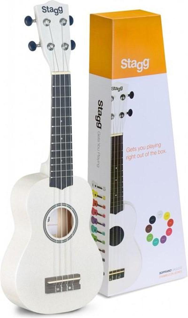 STAGG US-WHITTE (SOPRANO UKULELE WHITE+BAG) - Image 1