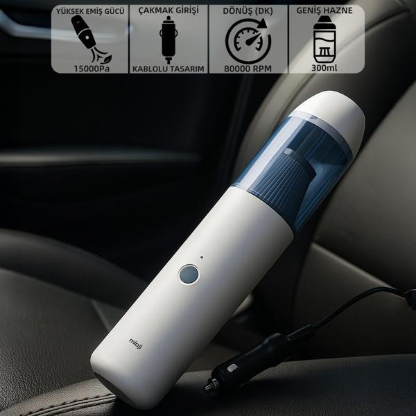 Mioji Mio 3C 15000Pa Araç Süpürgesi - Beyaz - Image 1