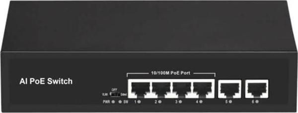 Uranium POE-4020-55W 4 Port 10/100 Mbps PoE + 2 Port RJ45 Uplink Switch - Image 1