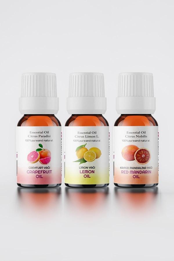 En Sevilen Aromaterapi Uçucu Yağları Paketi ( Limon Greyfurt Kırmızı Mandalina 10 ml ) - Image 1
