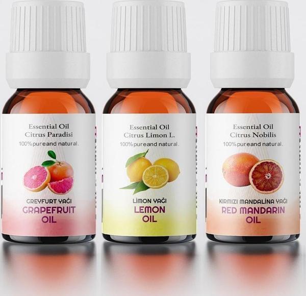 En Sevilen Aromaterapi Uçucu Yağları Paketi ( Limon Greyfurt Kırmızı Mandalina 10 ml ) - Image 1